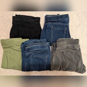 5 Pairs Ladies High Waisted Jeggings, No Nonsense Brand, Large. Skinny Legged
